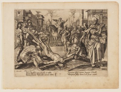 Il martirio di San Pietro, da Il martirio di Cristo e degli Apostoli da Hendrick Goltzius