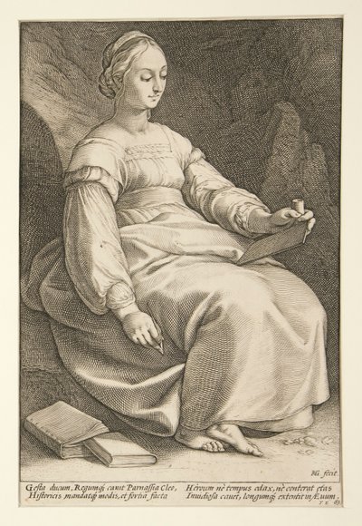 Le Nove Muse: Clio, #4 in una serie di 9 da Hendrick Goltzius
