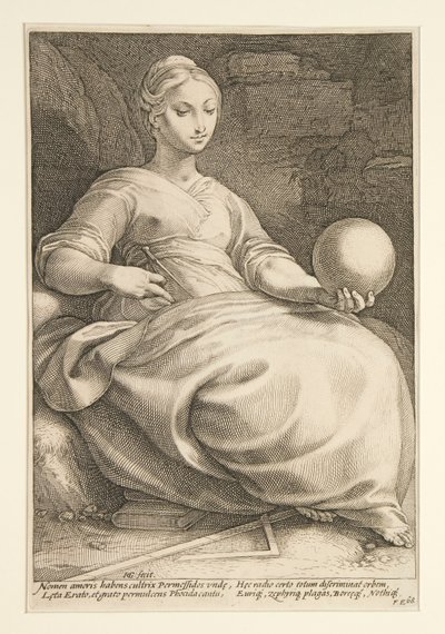 Le nove muse: Erato, #7 in una serie di 9 da Hendrick Goltzius
