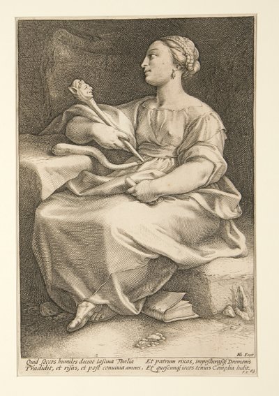 Le nove muse: Thalia, #2 in una serie di 9 da Hendrick Goltzius