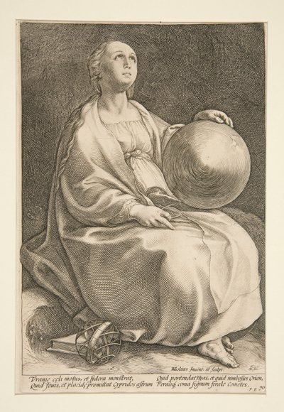 Le nove muse: Urania, #9 in una serie di 9 da Hendrick Goltzius