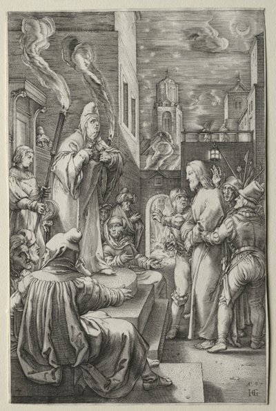 La Passione: Cristo davanti a Caifa da Hendrick Goltzius