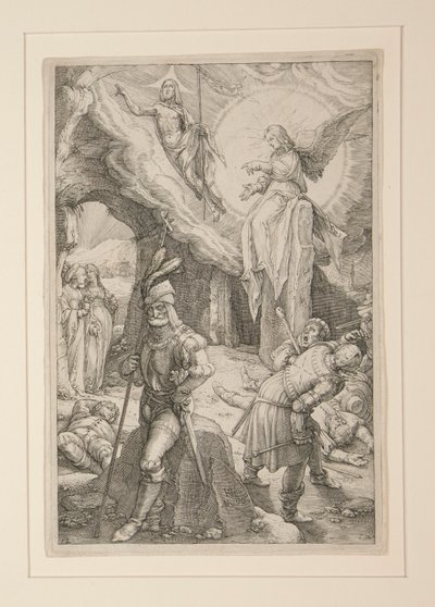 La Resurrezione, dalla Passione, n. 12 in una serie di 12 incisioni da Hendrick Goltzius