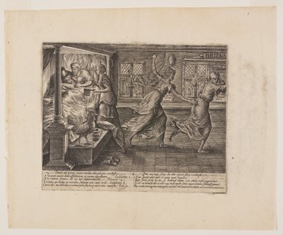 La notte insonne del litigante, da Litis Abusus (Gli abusi della legge) da Hendrick Goltzius