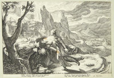 Thisbe spaventata dal leone da Hendrick Goltzius
