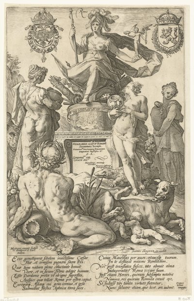 Frontespizio per la serie di stampe Gli eroi romani da Hendrick Goltzius
