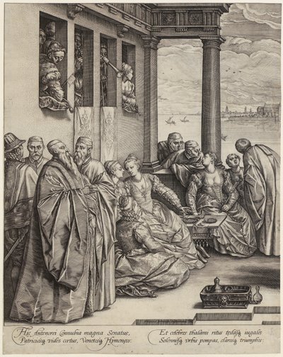 Matrimonio veneziano [metà sinistra della pagina] da Hendrick Goltzius