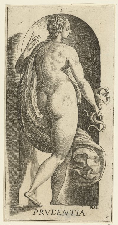 Prudenza (serie: Le sette virtù) da Hendrick Goltzius