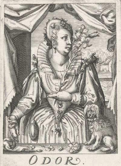 Odore, una donna con un ramo di fiori da Hendrick Hondius (rejected attribution)