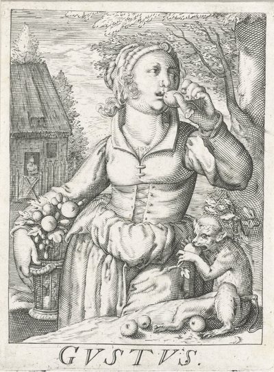 Gusto, una donna con frutti da Hendrick Hondius (rejected attribution)