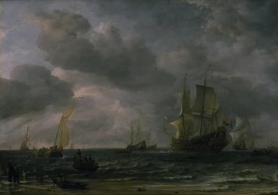 Navi in una brezza al largo della costa olandese da Hendrick Jacobsz Dubbels
