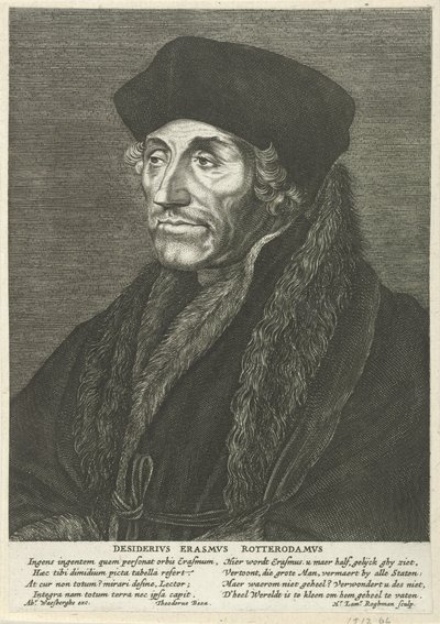 Ritratto di Desiderius Erasmus da Hendrick Lambertsz. Roghman