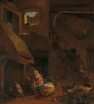 Interno di una capanna contadina da Hendrick Mommers