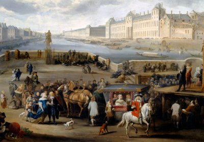 Veduta di Parigi con il Louvre, presa dal ponte Henri IV da Hendrick Mommers