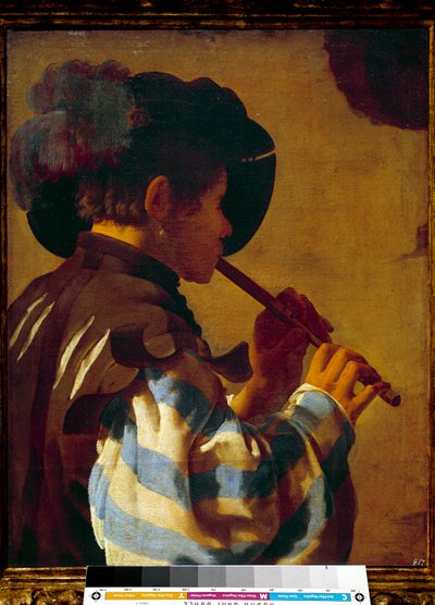 Pastore che suona il flauto da Hendrick ter Brugghen