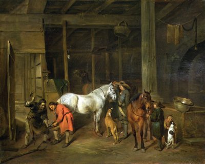 Interno con un maniscalco da Hendrick Verschuring