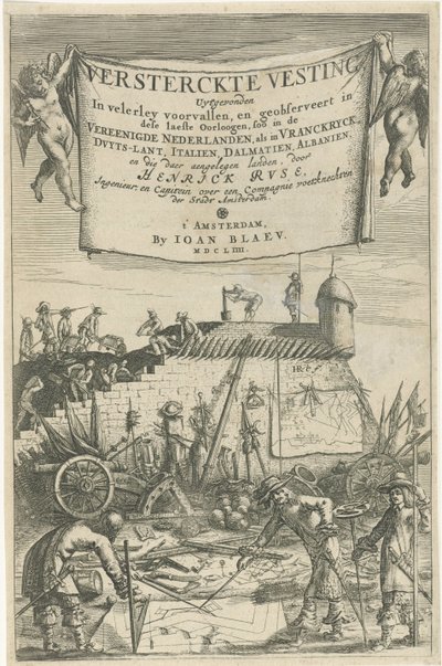 Pagina del titolo per Henrich Ruse, Versterckte Vesting, 1654 da Hendrick baron van Ruse