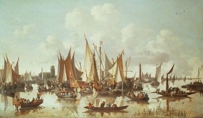 Navi olandesi al porto di Dordrecht da Hendrick de Meyer