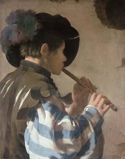 Fante che suona un piffero da Hendrick ter Brugghen