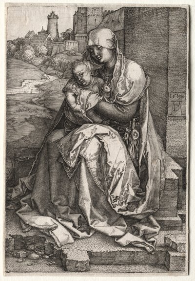 La Vergine e il Bambino Seduti vicino al Muro da Hendrick ter Brugghen