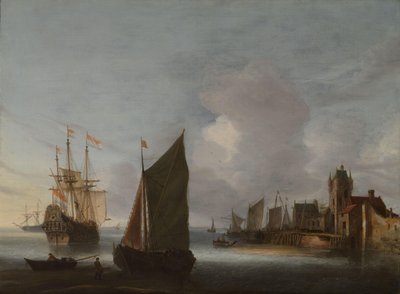 Navi vicino a Zierikzee con la Zuidhavenpoort sullo sfondo da Hendrick van Anthonissen