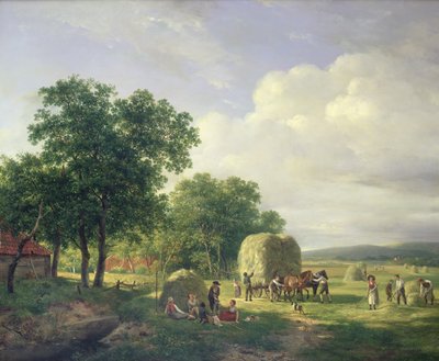 Paesaggio boscoso con fienaioli, 1822 da Hendrick van de Sande Bakhuyzen