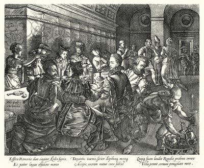 Il banchetto a casa di Tarquinio da Hendrik (after) Goltzius