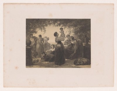 Donne italiane a un tavolo da Hendrik Adriaan Christiaan Dekker