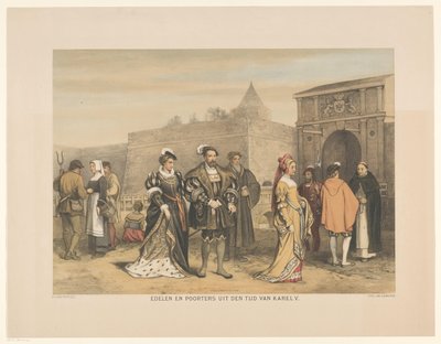 Nobili e cittadini del XVI secolo (serie: Serie di ventiquattro stampe di storia patria, per Scuola e Casa) da Hendrik Albert van Trigt