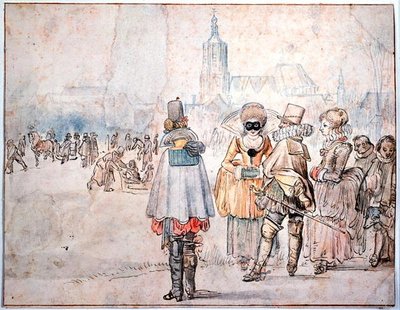 Il re e la regina di Boemia sul ghiaccio da Hendrik Avercamp