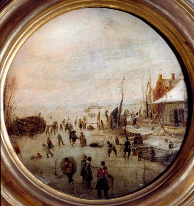 Paesaggio invernale con pattinatori e giocatori di hockey da Hendrik Avercamp