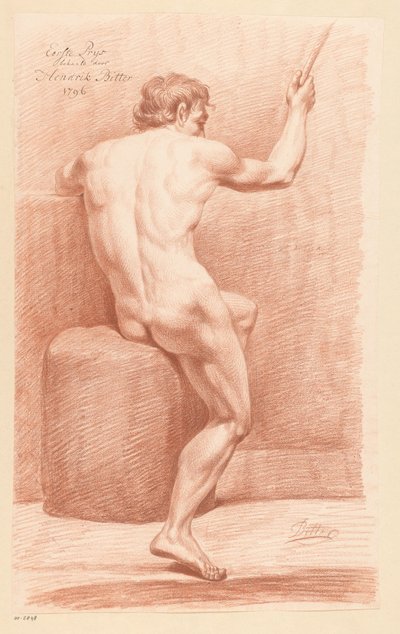 Nudo maschile seduto, visto di schiena (1° premio 1796) da Hendrik Bitter