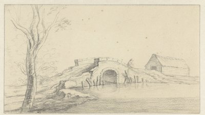Paesaggio con ponte di pietra in rovina da Hendrik Chalon