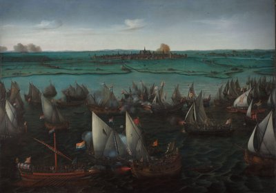 Battaglia tra navi olandesi e spagnole sul Haarlemmermeer, 26 maggio 1573 da Hendrick Cornelisz. Vroom