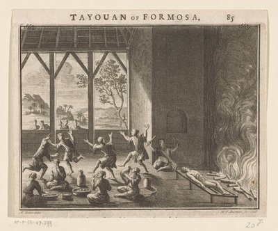 Parte del rituale funebre degli abitanti di Formosa da Hendrik Frans Diamaer