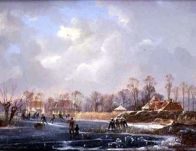 Paesaggio con figure su un fiume ghiacciato da Hendrik Gerrit ten Cate