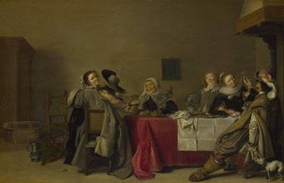 Una compagnia allegra a tavola, 1630 da Hendrik Gerritsz. Pot