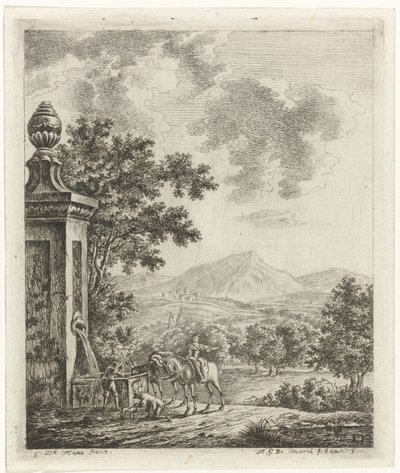 Paesaggio con figure presso una fonte da Hendrik Godart de Marée