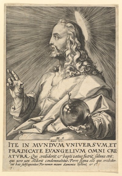 Cristo, da Cristo, gli Apostoli e San Paolo con il Credo, ca. 1589 da Hendrik Goltzius