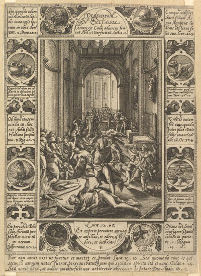 Dissenso nella Chiesa Dissidium in Ecclesia, ca. 1578 da Hendrik Goltzius