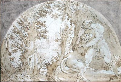 Ercole e il Leone Nemeo da Hendrik Goltzius