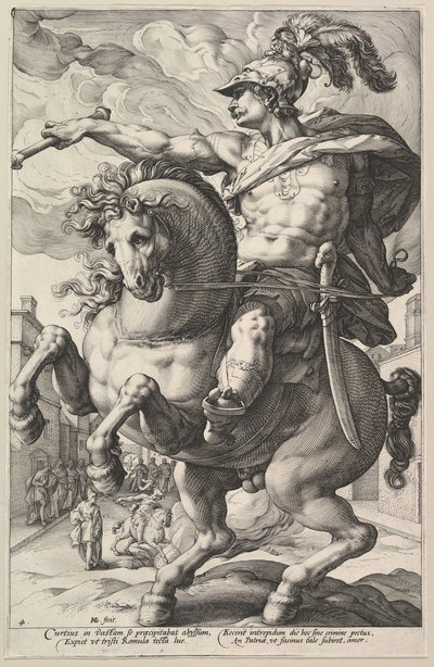 Marco Curzio, dalla serie Gli eroi romani da Hendrik Goltzius