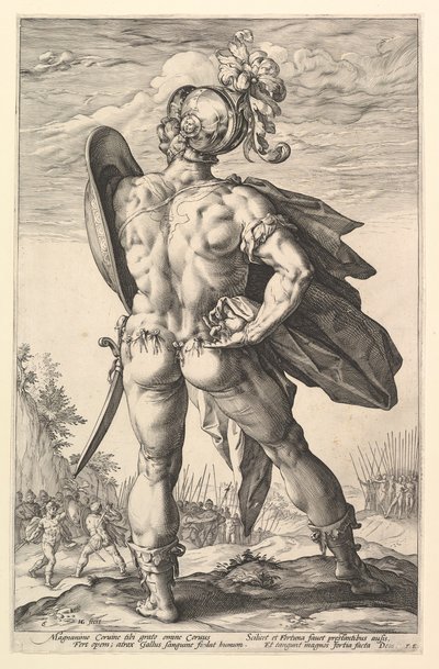 Marco Valerio, dalla serie Gli eroi romani, 1586 da Hendrik Goltzius
