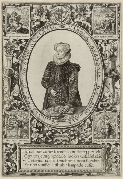 Ritratto di Charlotte de Bourbon, 1581 da Hendrik Goltzius