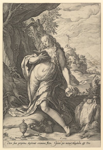Santa Maria Maddalena penitente, 1585 da Hendrik Goltzius