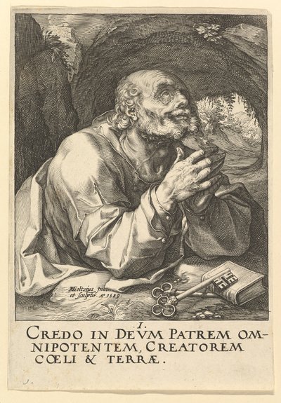 San Pietro, da Cristo, gli Apostoli e San Paolo con il Credo da Hendrik Goltzius