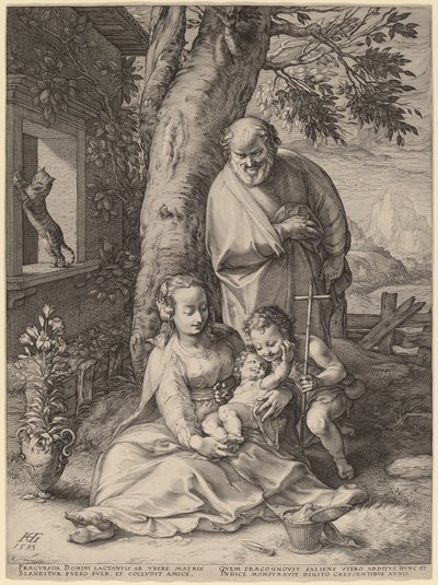 La Sacra Famiglia con il Bambino Giovanni Battista da Hendrik Goltzius