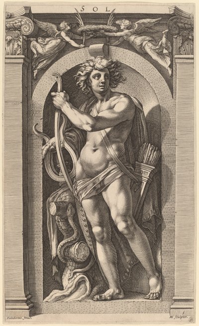 Sol o Apollo da Hendrik Goltzius after Polidoro da Caravaggio