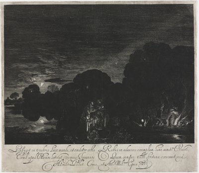La fuga in Egitto (Notte) da Hendrik Goudt