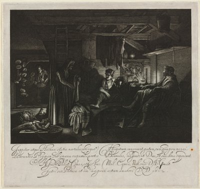 Giove e Mercurio nella casa di Filemone e Bauci da Hendrik Goudt after Adam Elsheimer